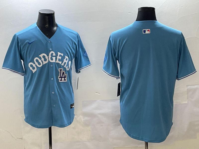 Men Los Angeles Dodgers Blank Light Blue Throwback Game 2025 Nike MLB Jersey style 17->los angeles dodgers->MLB Jersey